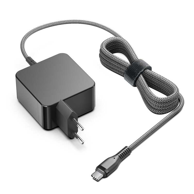 NEXTBATT USB-C Lader/AC-adapter 65W PD 3.0 for MacBook og PC 2m, Svart