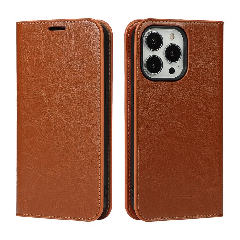 iPhone 12/iPhone 12 Pro Smidig mobiletui i ekte skinn, Brun