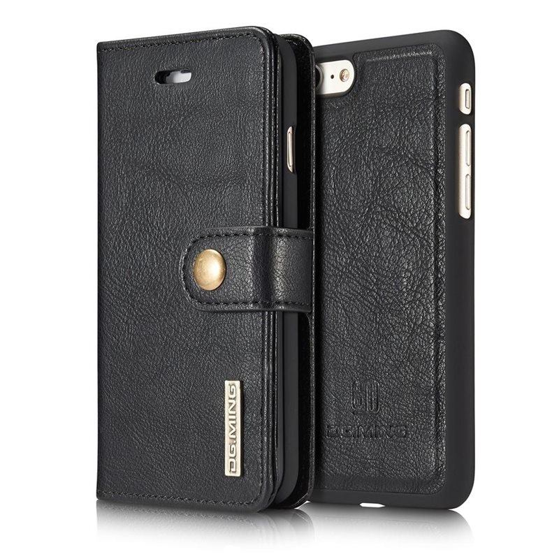 DG.MING iPhone SE 2020 Lommeboketui med avtakbart deksel, Black