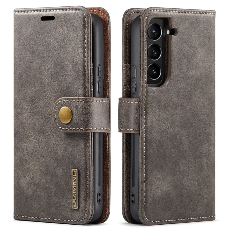 DG.MING Samsung Galaxy S22 Lommeboketui med avtakbart deksel, Brown