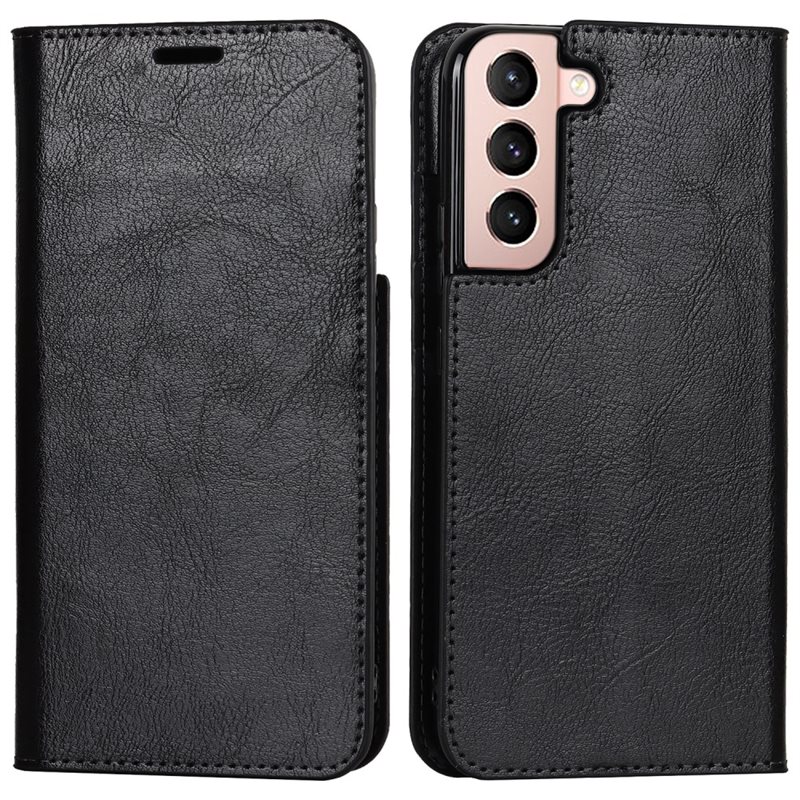 Samsung Galaxy S22 Smidig mobiletui i ekte skinn, Svart