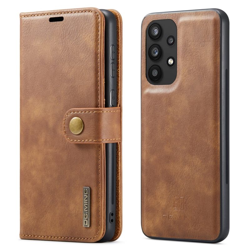 DG.MING Samsung Galaxy A33 Lommeboketui med avtakbart deksel, Cognac