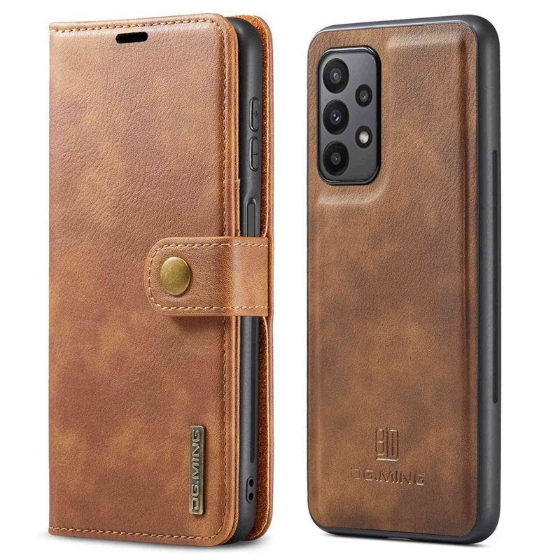 DG.MING Samsung Galaxy A23 Lommeboketui med avtakbart deksel, Cognac