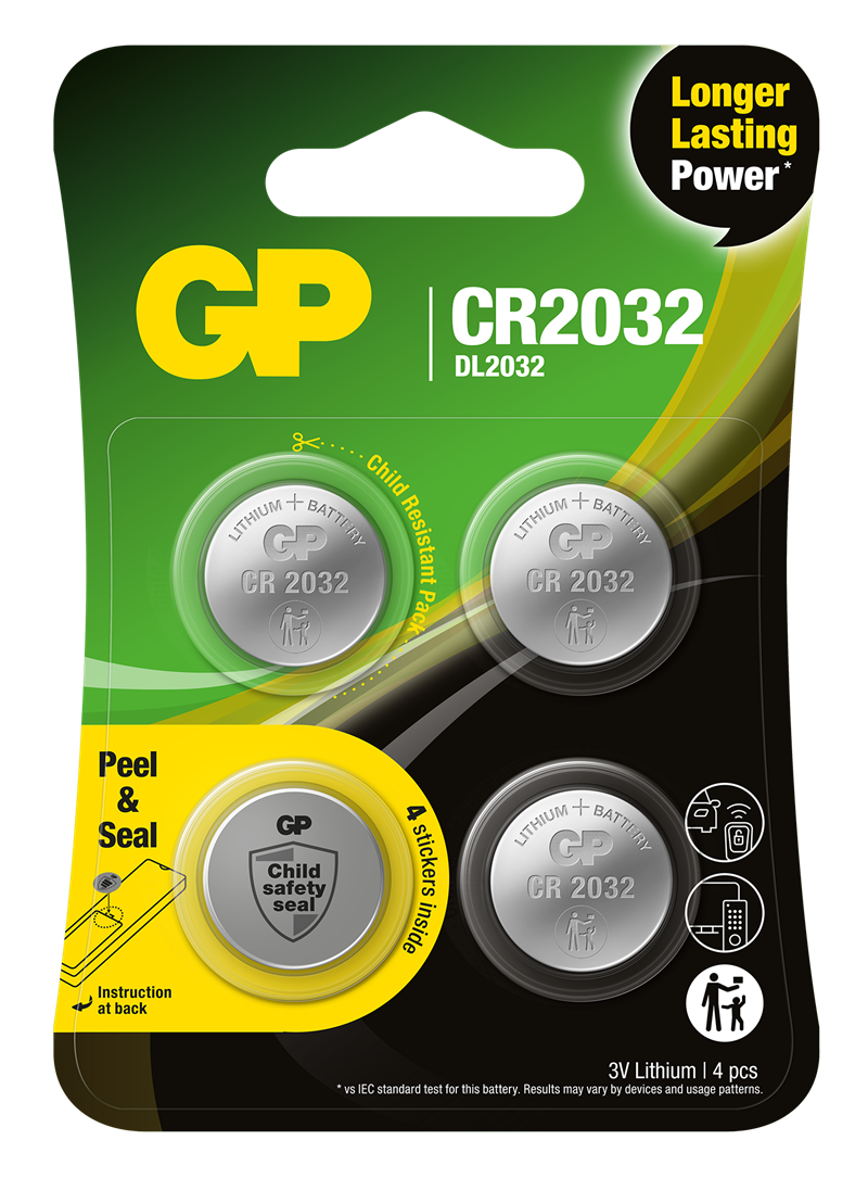 GP Batteries Galaxy SmartTag 2 Batteri CR2032 (4-pakning)
