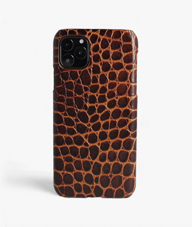 The Case Factory iPhone 11 Pro Max Deksel Small Croco Brun