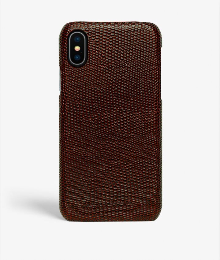 The Case Factory iPhone Xs Max Deksel Lizard Brun