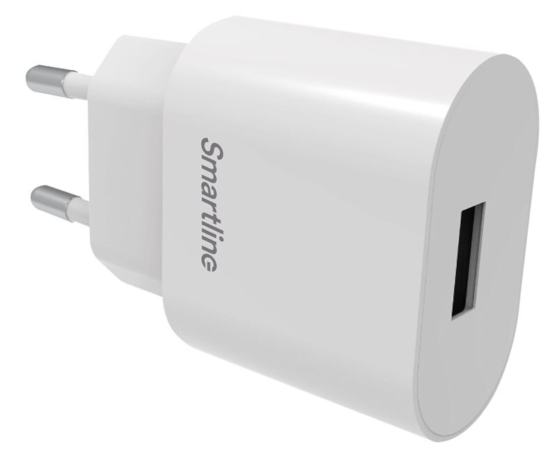 Smartline Vegglader USB-A 2.4A 12W, Hvit