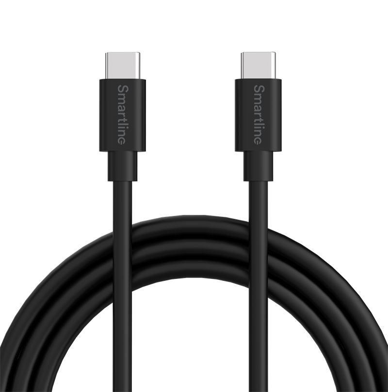 Smartline Ladekabel 1m USB-C - USB-C, Svart