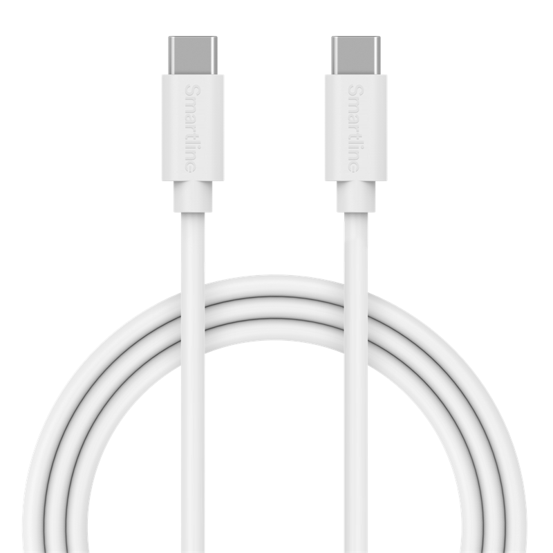 Smartline Ladekabel 3m USB-C - USB-C, Hvit