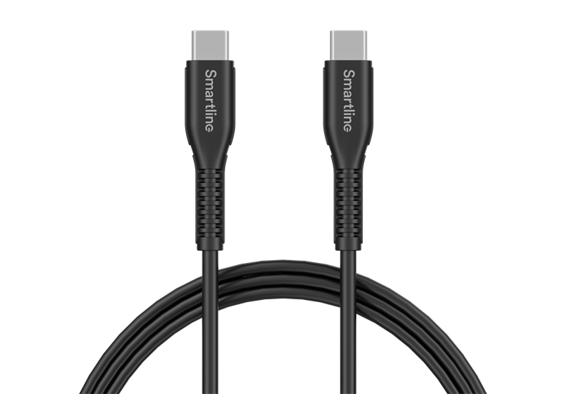 Smartline Slitesterk ladekabel 2m USB-C til USB-C, Svart
