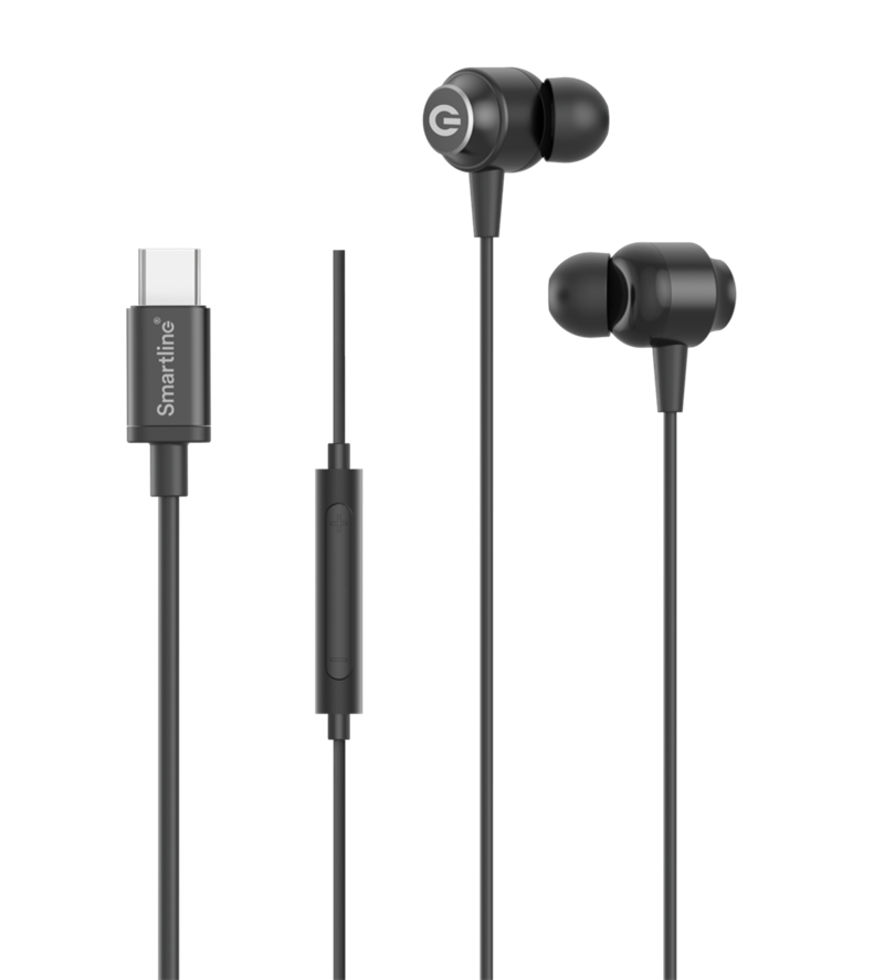 Smartline Kablede In-ear hodetelefoner med USB-C, Svart