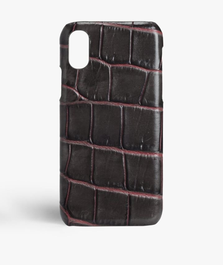The Case Factory iPhone Xs Max Deksel Croco Taupe/Pink