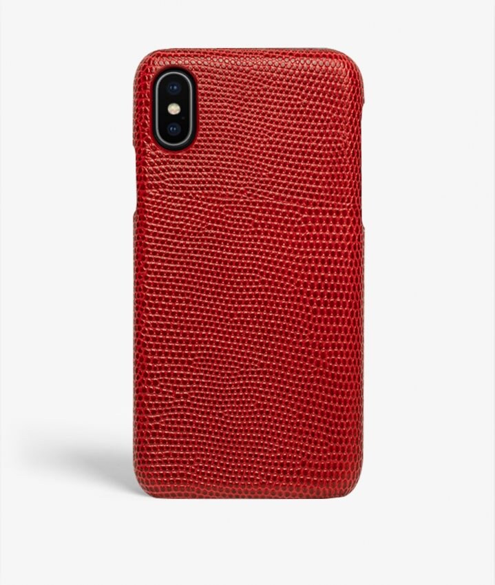 The Case Factory iPhone Xs Max Deksel Lizard Rød