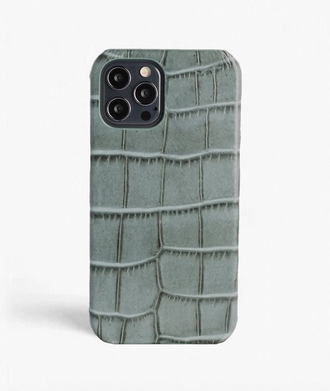 The Case Factory iPhone 12 Pro Max Deksel Croco Teal