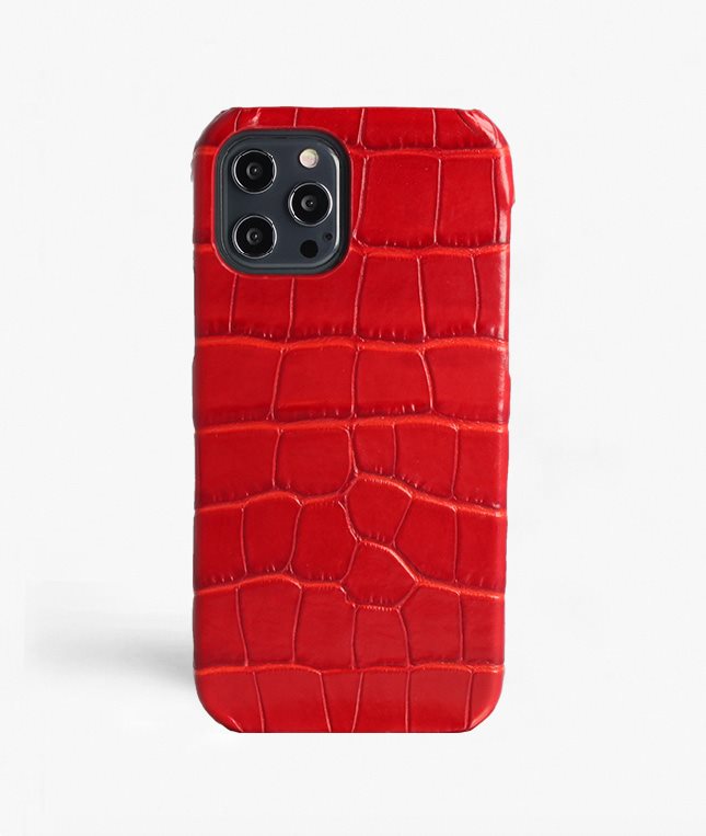 The Case Factory iPhone 12 Pro Max Deksel Croco Rød