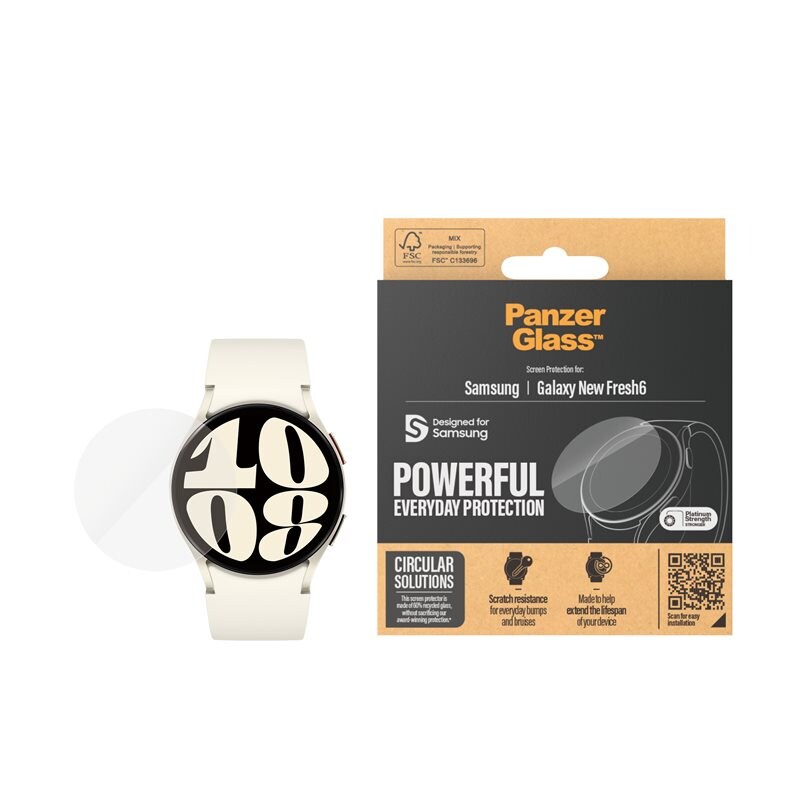 PanzerGlass Samsung Galaxy Watch 7 44mm Skjermbeskytter i ripebestandig herdet glass - Ultra Wide Fit