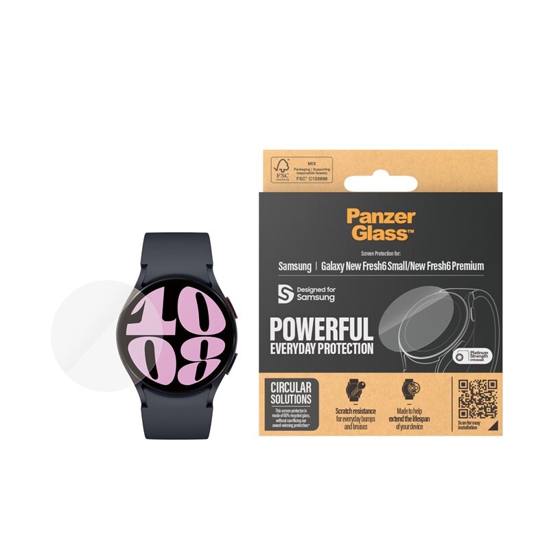 PanzerGlass Samsung Galaxy Watch 7 40mm Skjermbeskytter i ripebestandig herdet glass - Ultra Wide Fit