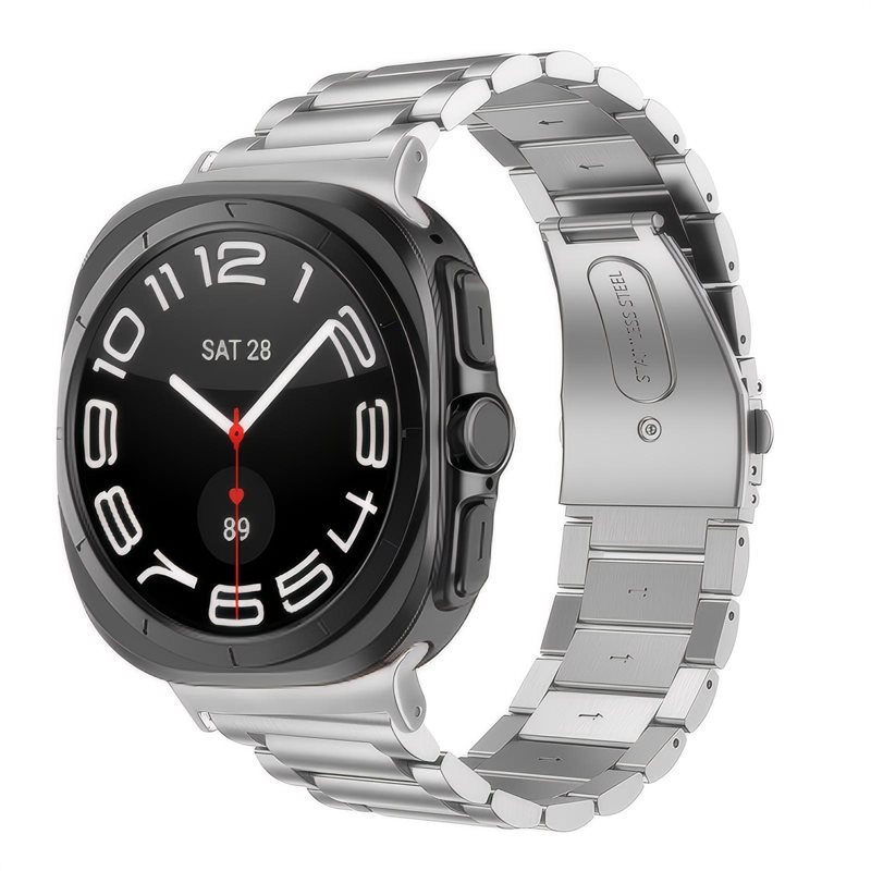 Samsung Galaxy Watch Ultra 47mm Elegant lenkereim i metall, Sølv