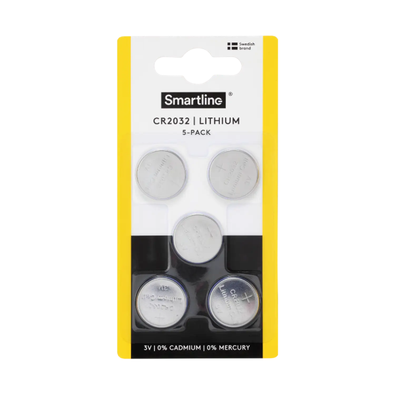 Smartline 5-pack Batteri Knappecelle Lithium CR2032