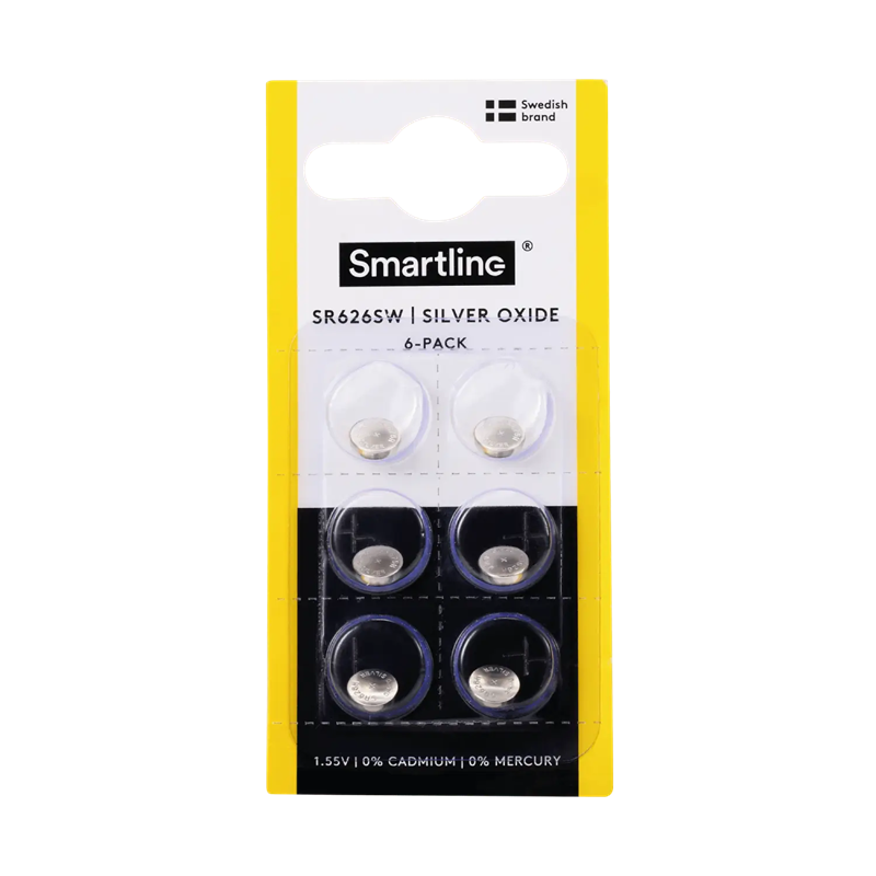 Smartline 6-pack Batteri Knappecelle Lithium SR626SW