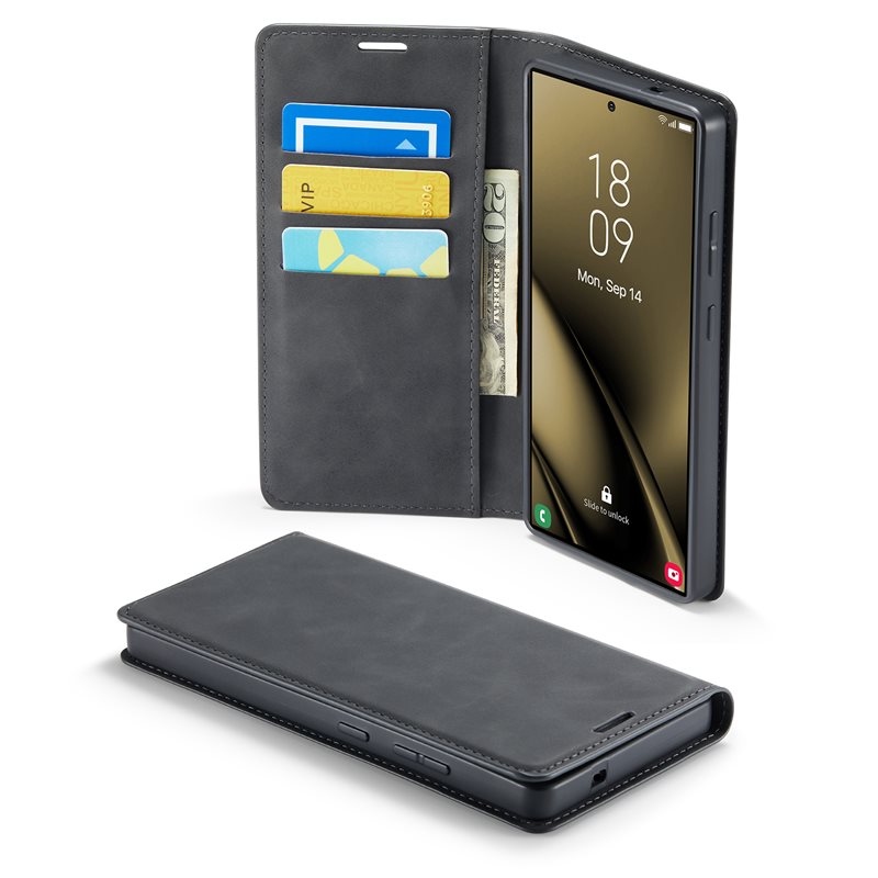 Mobique Samsung Galaxy S25 Ultra Slankt etui med kortlomme, Svart
