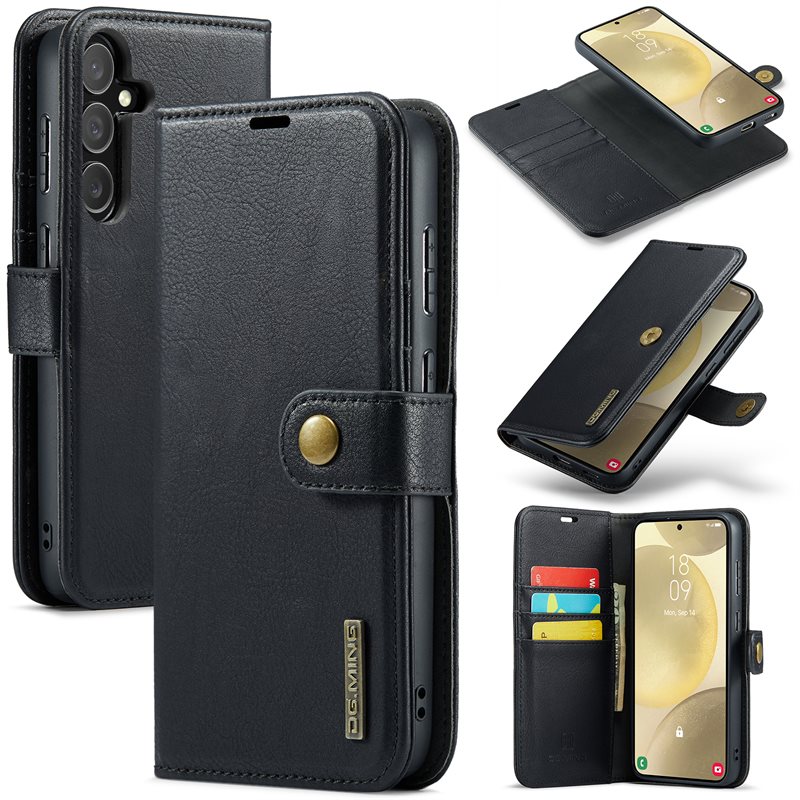 DG.MING Samsung Galaxy S25 Plus Lommeboketui med avtakbart deksel, Black