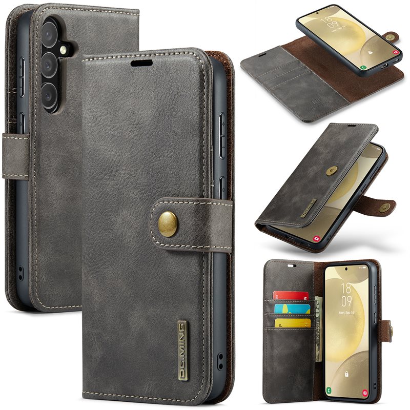 DG.MING Samsung Galaxy S25 Plus Lommeboketui med avtakbart deksel, Brown