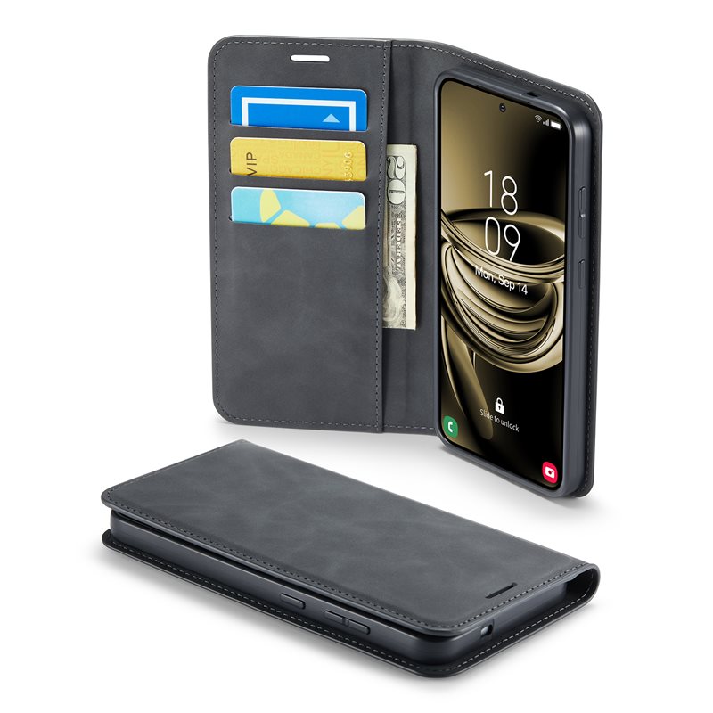 Mobique Samsung Galaxy S25 Slankt etui med kortlomme, Svart