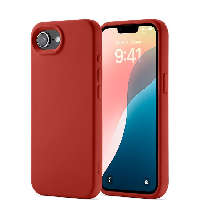 Mobique iPhone 16e Magnetisk silikon-deksel , Lava Red