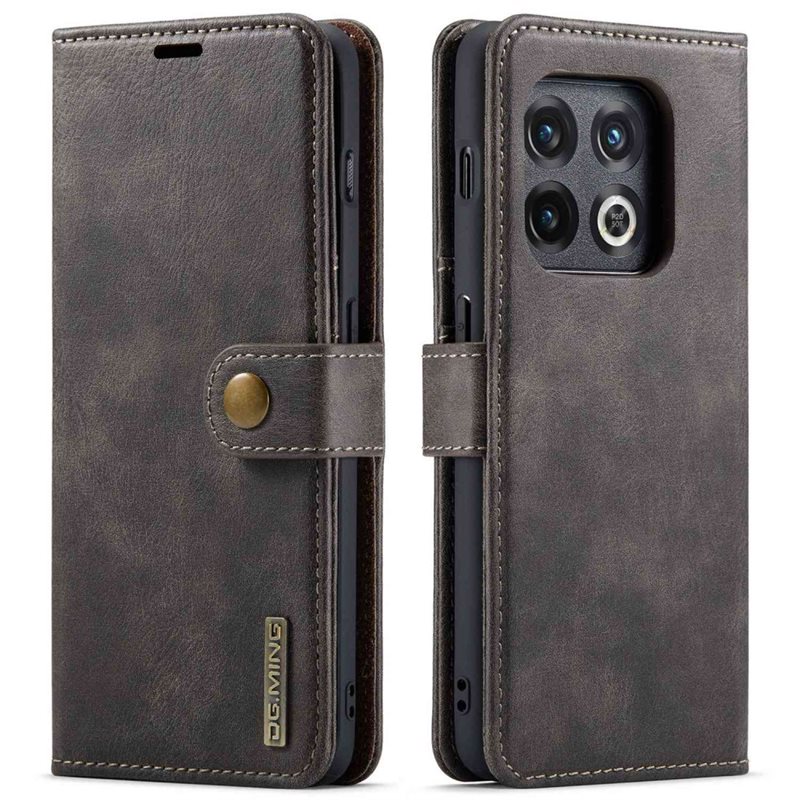 DG.MING OnePlus 10 Pro Lommeboketui med avtakbart deksel, Brown