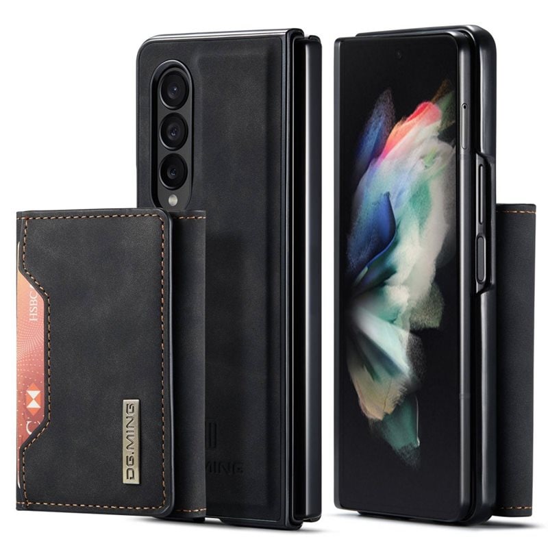 DG.MING Samsung Galaxy Z Fold 3 Deksel med avtakbar lommebok, Svart