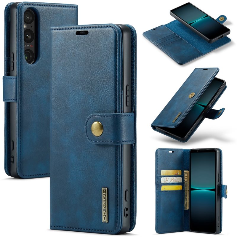 DG.MING Sony Xperia 1 VII Lommeboketui med avtakbart deksel, Blue