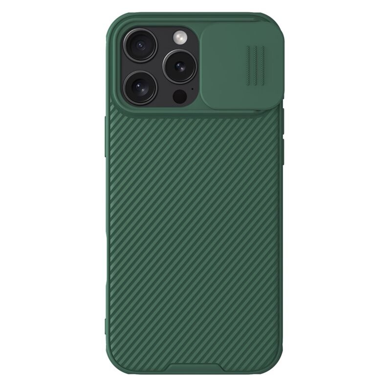 Nillkin iPhone 16 Pro Max Deksel med kameralinsebeskyttelse - CamShield, Grønn