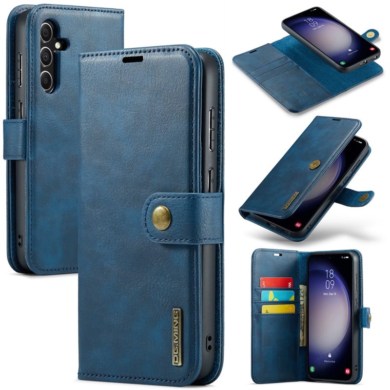 DG.MING Samsung Galaxy S24 FE Lommeboketui med avtakbart deksel, Blue