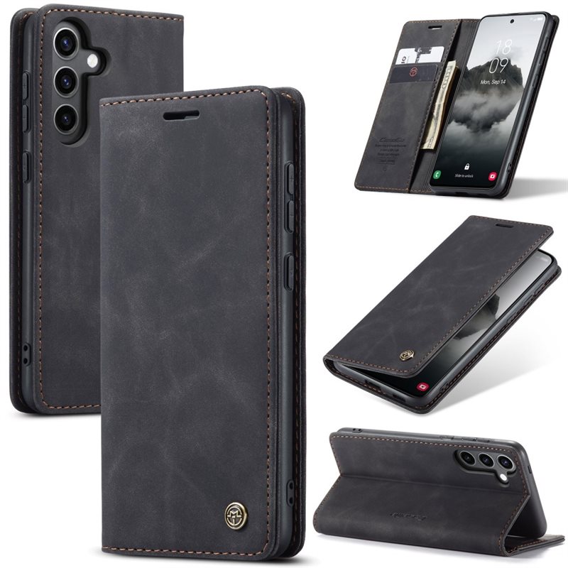 CaseMe Samsung Galaxy S24 FE Slankt lommeboketui, Svart