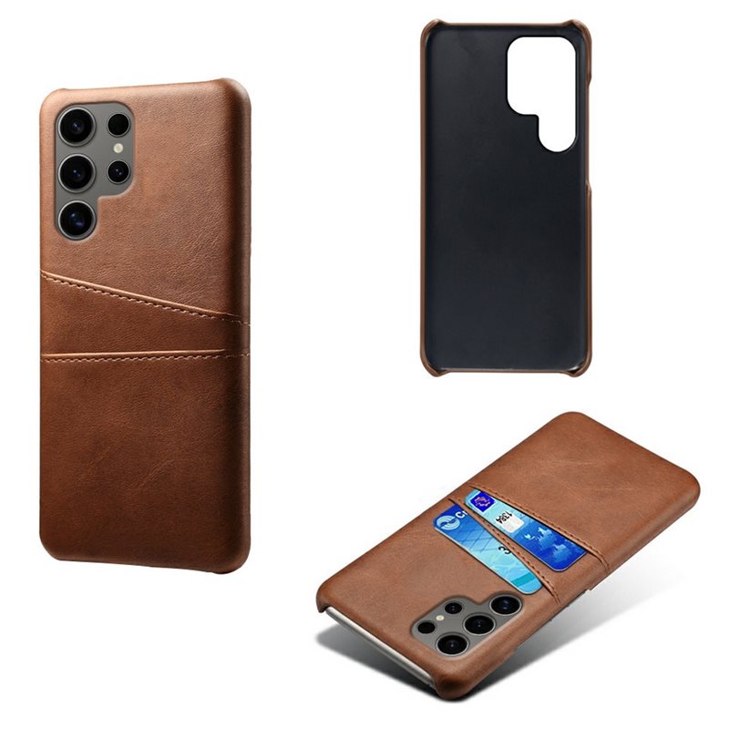 tectTech Samsung Galaxy S25 Ultra Stilig deksel med 2 kortlommer, Brun