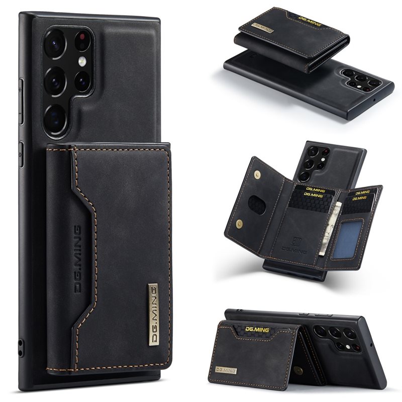 DG.MING Samsung Galaxy S25 Ultra Deksel med avtakbar lommebok, Svart