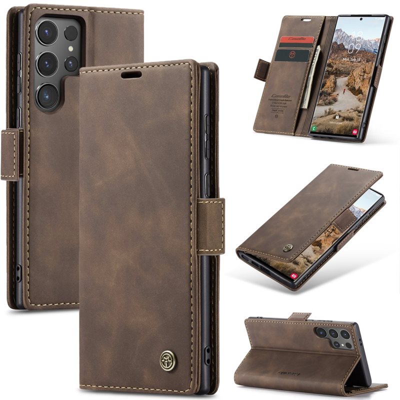 CaseMe Samsung Galaxy S25 Ultra Slankt lommeboketui, Brun