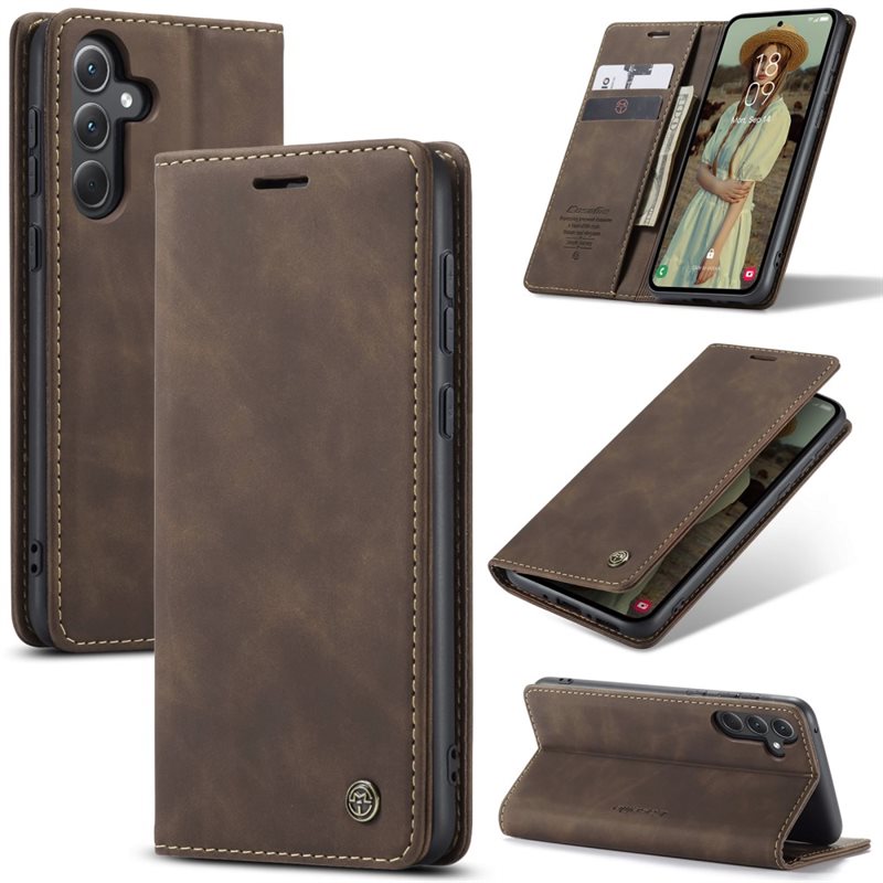 CaseMe Samsung Galaxy A56 Slankt lommeboketui, Brun