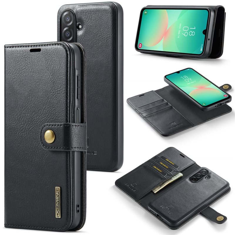 DG.MING Samsung Galaxy A26 Lommeboketui med avtakbart deksel, Black