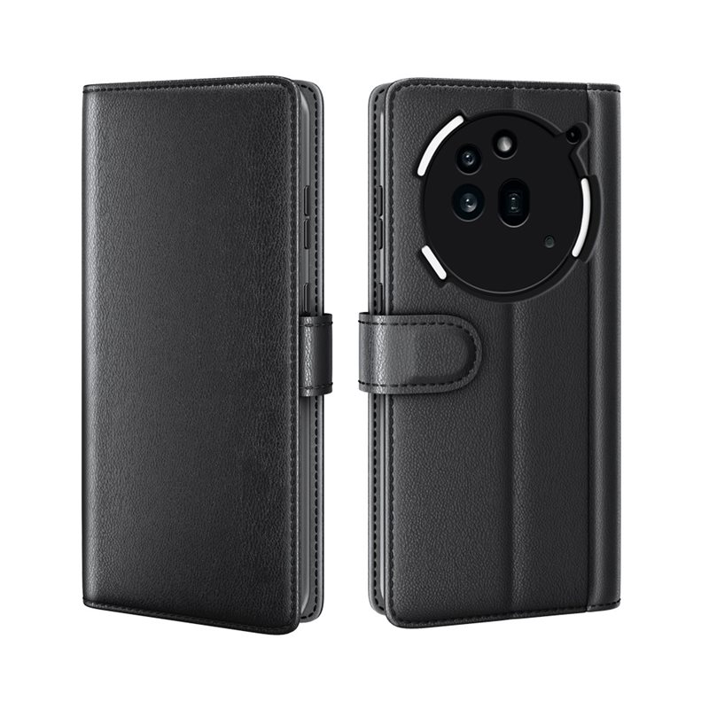 Nothing Phone 4a Pro Lommeboketui i ekte skinn, Svart