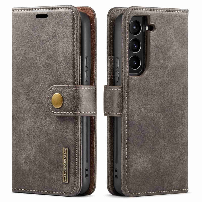 DG.MING Samsung Galaxy S23 Lommeboketui med avtakbart deksel, Brown