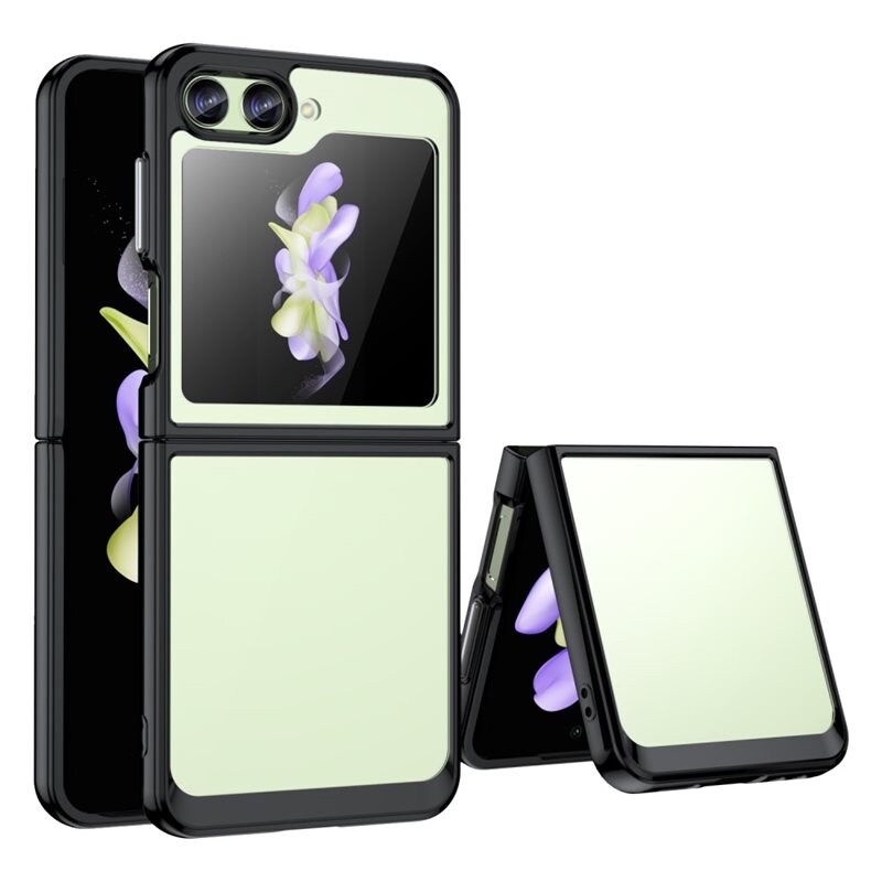 tectTech Samsung Galaxy Z Flip 5 Crystal Hybrid-deksel, Svart