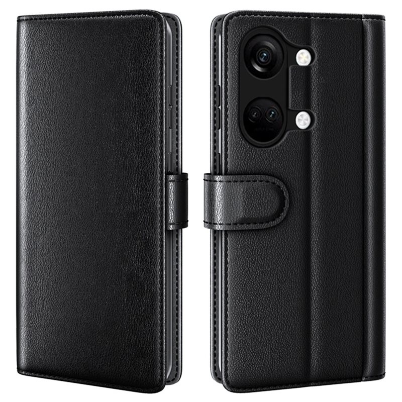 OnePlus Nord 3 Lommeboketui i ekte skinn, Svart
