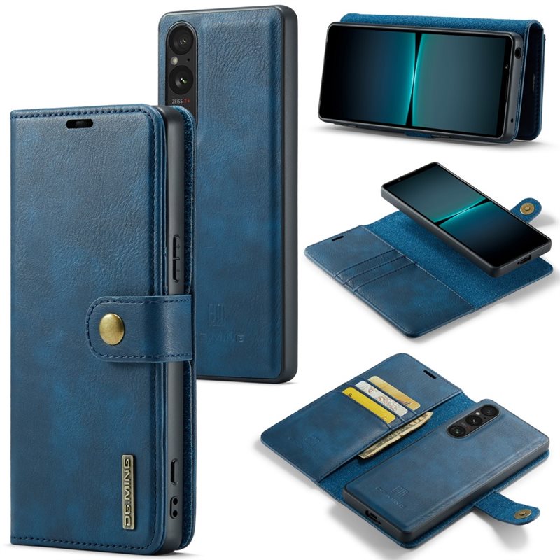 DG.MING Sony Xperia 1 V Lommeboketui med avtakbart deksel, Blue