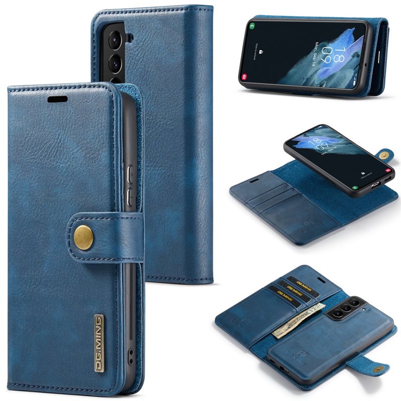 DG.MING Samsung Galaxy S24 Lommeboketui med avtakbart deksel, Blue