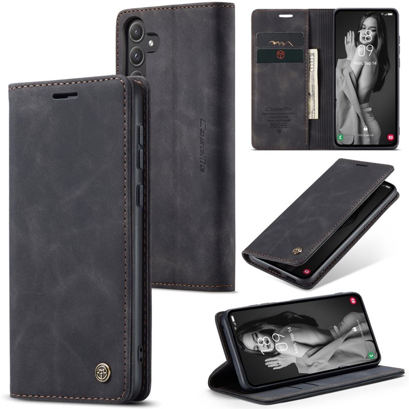 CaseMe Samsung Galaxy A55 Slankt lommeboketui, Svart