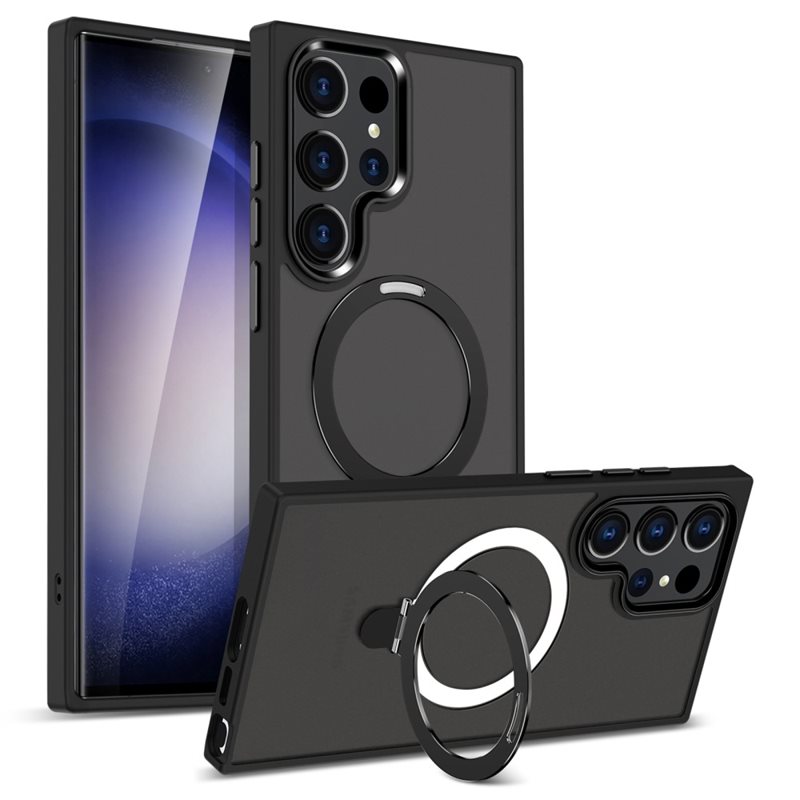 Samsung Galaxy S23 Ultra Magnetic hybriddeksel med stativfunksjon, Svart