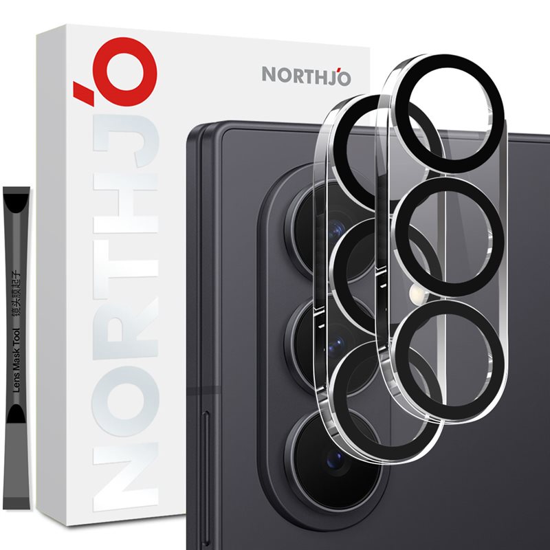 NORTHJO Samsung Galaxy Z Fold 7 2-pakning kameralinsebeskytter i herdet glass