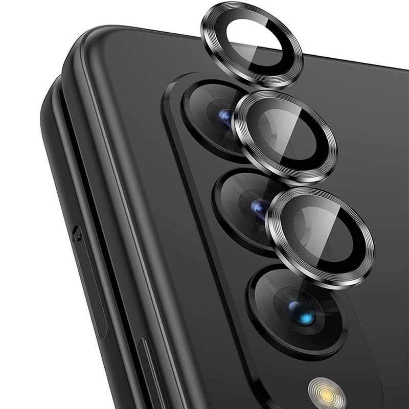 Hat Prince Samsung Galaxy Z Fold 5 Linsebeskytter i glass og aluminium, Svart